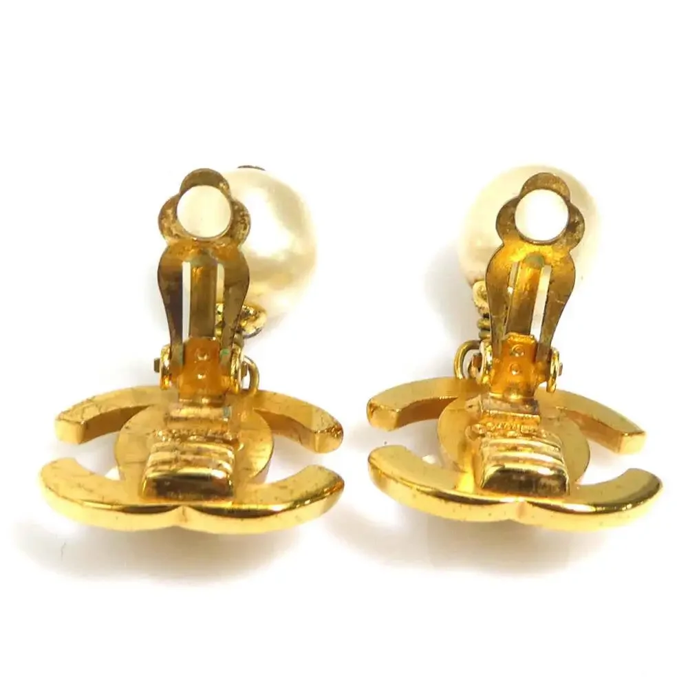 Chanel Cc Logo Clip-On Earrings Gold- #256842C74B